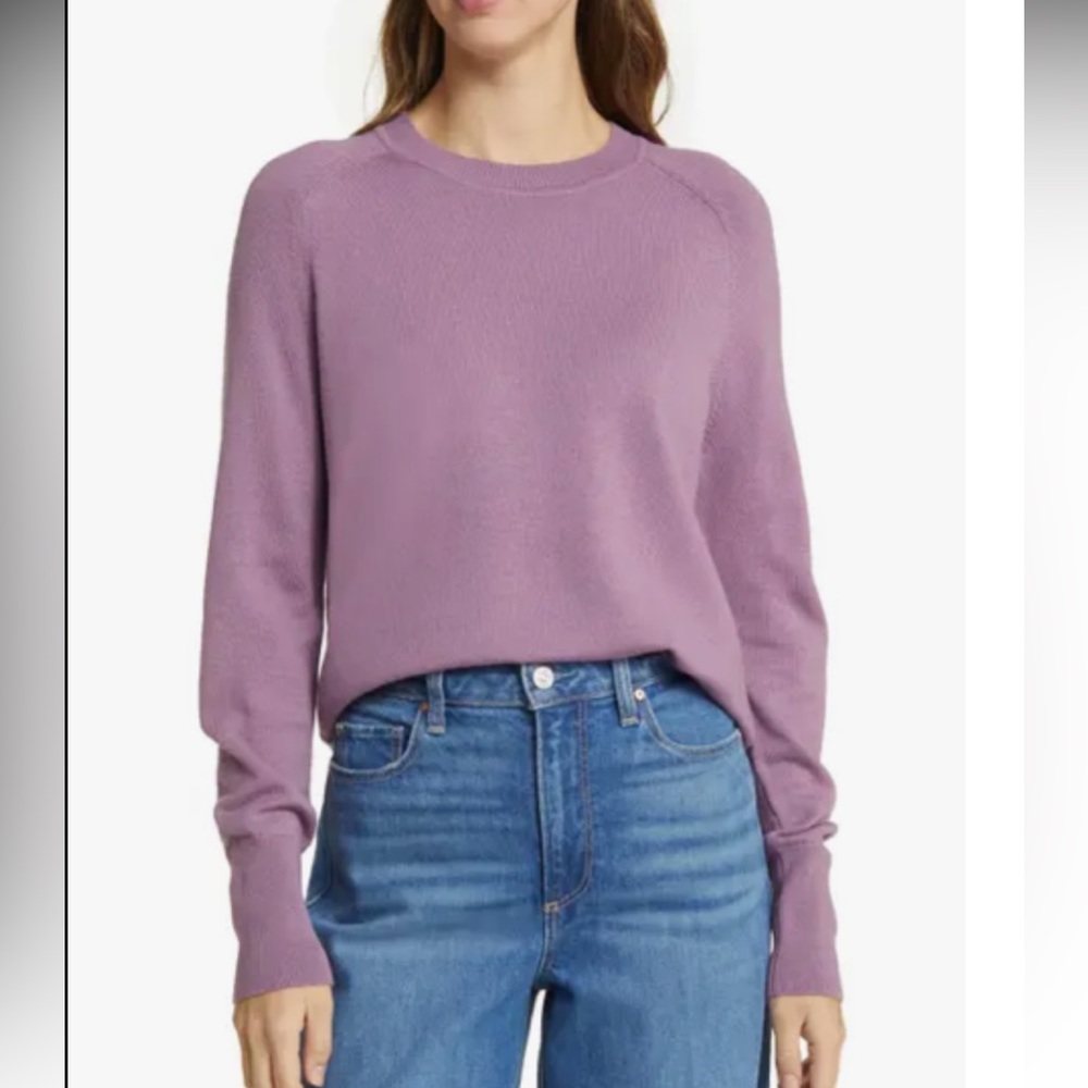 Nordstrom Signature Lavender Waffle Knit Cashmere Sweater Sz. S